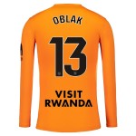 Günstige Fußballtrikots Atlético Madrid Oblak 13 Torwart 2025-26 Orange Langarm